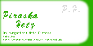 piroska hetz business card